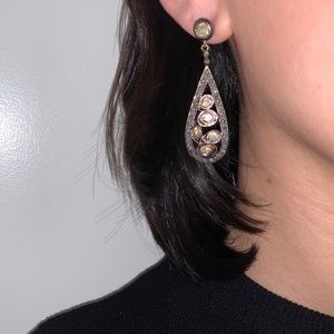 *Not Available* Natural Raw Diamond Drop Earrings